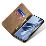 For Oppo A58 4G Jeans Cloth Texture Flip Stand Wallet Case PU Leather Protective Phone Cover