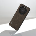ABEEL For Huawei Mate 60 Pro Leather Coated PC+TPU Case Litchi Texture Phone Back Cover
