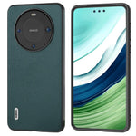 ABEEL For Huawei Mate 60 Pro Genuine Cow Leather Coating Phone Cover Litchi Texture PC+TPU Case