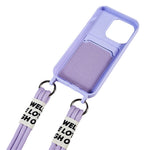 For iPhone 15 Pro Max Liquid Silicone Case Card Slot Shockproof Protective Phone Cover with Strap