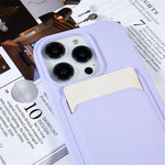 For iPhone 15 Pro Max Liquid Silicone Case Card Slot Shockproof Protective Phone Cover with Strap