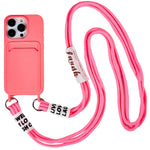 For iPhone 15 Pro Max Liquid Silicone Case Card Slot Shockproof Protective Phone Cover with Strap