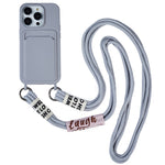 For iPhone 15 Pro Max Liquid Silicone Case Card Slot Shockproof Protective Phone Cover with Strap