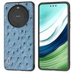 ABEEL Ostrich Texture Phone Case for Huawei Mate 60 Pro Äkta Koläder Belagt PC+TPU Fodral