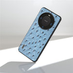 ABEEL Ostrich Texture Phone Case for Huawei Mate 60 Pro Äkta Koläder Belagt PC+TPU Fodral