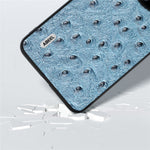 ABEEL Ostrich Texture Phone Case for Huawei Mate 60 Pro Äkta Koläder Belagt PC+TPU Fodral