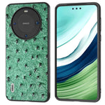 ABEEL Ostrich Texture Phone Case for Huawei Mate 60 Pro Äkta Koläder Belagt PC+TPU Fodral