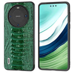 ABEEL For Huawei Mate 60 Pro Crocodile Texture Phone Cover Genuine Cow Leather+PC+TPU Phone Case