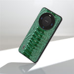 ABEEL For Huawei Mate 60 Pro Crocodile Texture Phone Cover Genuine Cow Leather+PC+TPU Phone Case