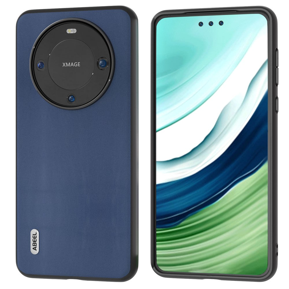 ABEEL mobilskal till Huawei Mate 60 Pro, Nappatextur i äkta koläder med PC+TPU-beläggning