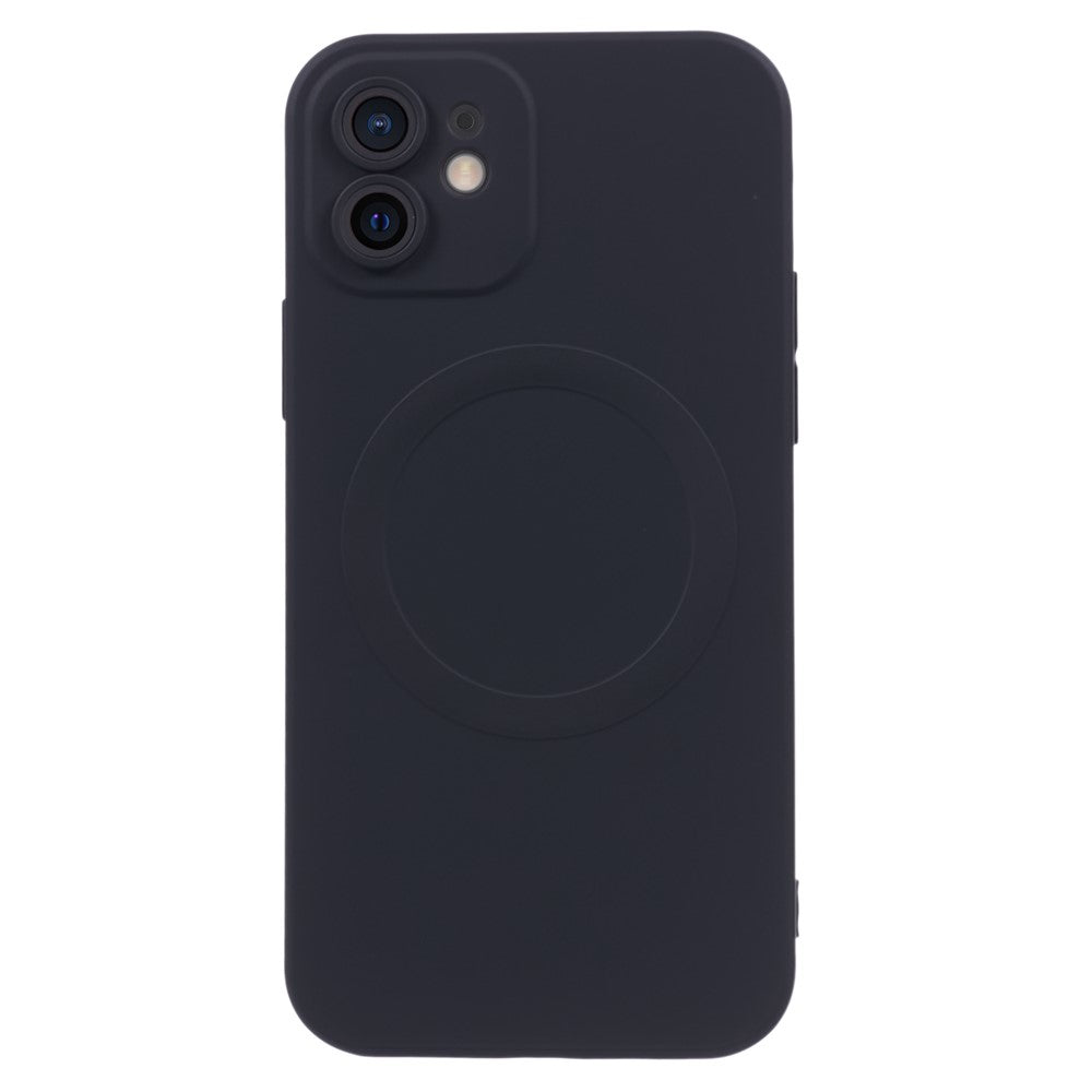 Til iPhone 12 Magnetisk Telefoncover med Kamerabeskytter Kompatibel med MagSafe Flydende Silikone Beskyttelsescover