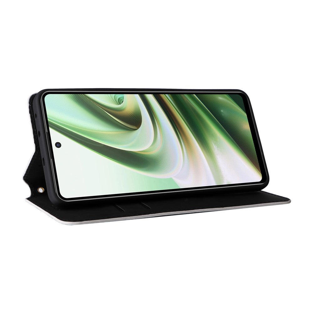 Oppo K11 5G / OnePlus Nord CE3 5G Präglat Rhombus Plånboksfodral Dammtätt PU-läder Stativfodral