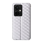 Oppo K11 5G / OnePlus Nord CE3 5G Präglat Rhombus Plånboksfodral Dammtätt PU-läder Stativfodral
