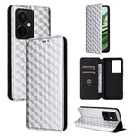 Oppo K11 5G / OnePlus Nord CE3 5G Präglat Rhombus Plånboksfodral Dammtätt PU-läder Stativfodral