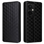 Oppo K11 5G / OnePlus Nord CE3 5G Präglat Rhombus Plånboksfodral Dammtätt PU-läder Stativfodral
