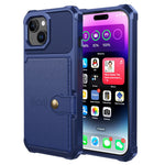 For iPhone 15 PU Leather+TPU Phone Case Card Holder Wallet Back Cover Support Magnetic Car Mount