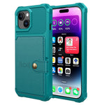 For iPhone 15 PU Leather+TPU Phone Case Card Holder Wallet Back Cover Support Magnetic Car Mount