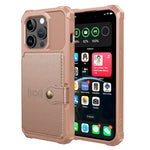 For iPhone 15 Pro PU Leather+TPU Cell Phone Case Card Slots Wallet Cover Support Magnetic Car Mount