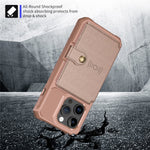 For iPhone 15 Pro PU Leather+TPU Cell Phone Case Card Slots Wallet Cover Support Magnetic Car Mount