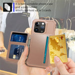 For iPhone 15 Pro PU Leather+TPU Cell Phone Case Card Slots Wallet Cover Support Magnetic Car Mount