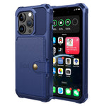 For iPhone 15 Pro PU Leather+TPU Cell Phone Case Card Slots Wallet Cover Support Magnetic Car Mount