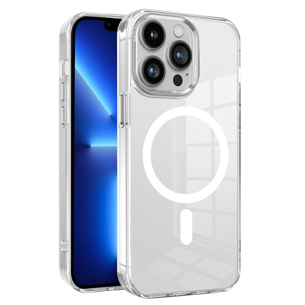 Magnetiskt fodral för iPhone 13 Pro Max, PC + TPU transparent mobilskal kompatibelt med MagSafe