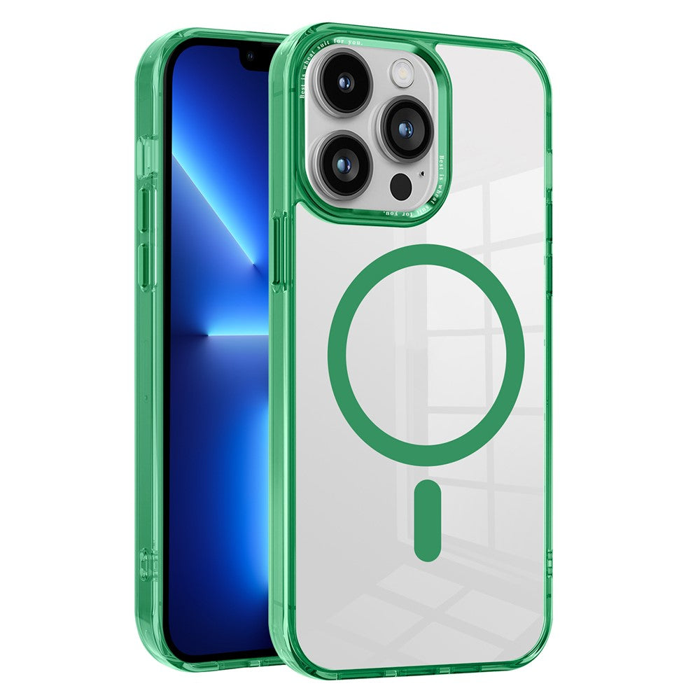 Magnetic Case for iPhone 13 Pro Max , PC + TPU Transparent Phone Cover Compatible with MagSafe