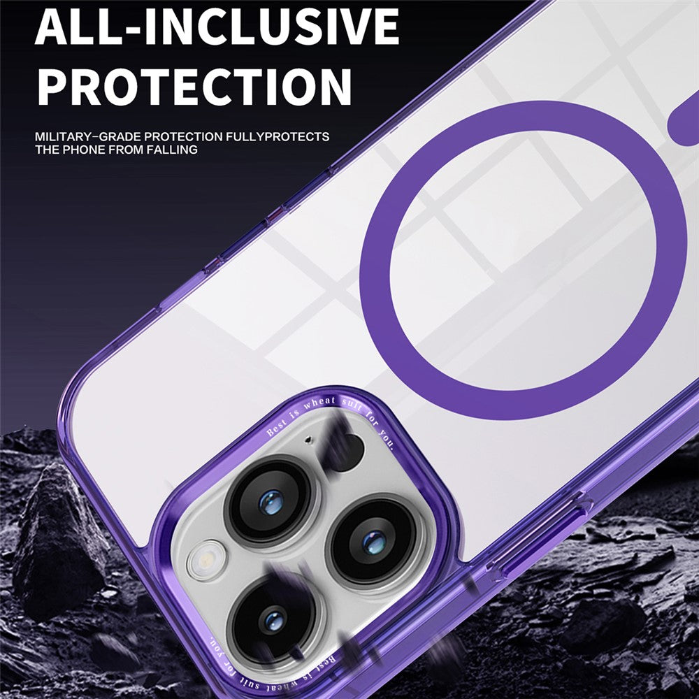 PC + TPU Case for iPhone 12 Pro Max , Transparent Magnetic Phone Cover Compatible with MagSafe
