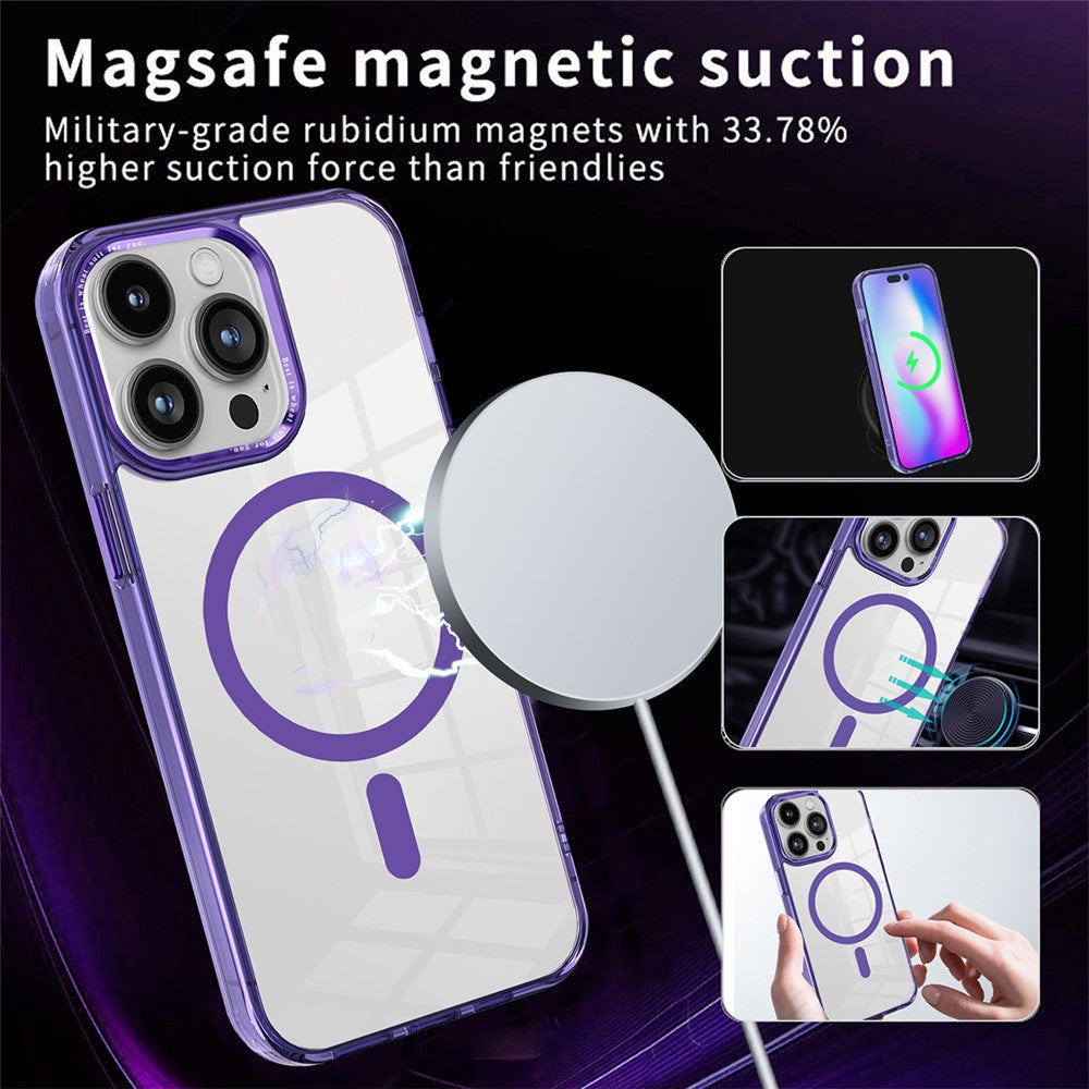 Til iPhone 12 / 12 Pro Magnetisk Telefoncover Gennemsigtigt PC + TPU Cover Kompatibelt med MagSafe