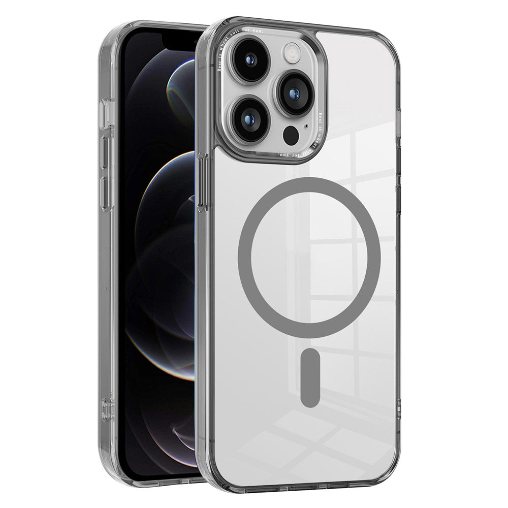 Til iPhone 12 / 12 Pro Magnetisk Telefoncover Gennemsigtigt PC + TPU Cover Kompatibelt med MagSafe
