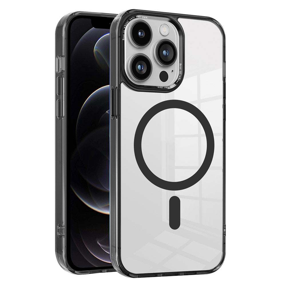 Til iPhone 12 / 12 Pro Magnetisk Telefoncover Gennemsigtigt PC + TPU Cover Kompatibelt med MagSafe