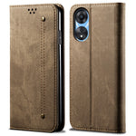 For Oppo A38 4G Slim-Fit Stand Wallet Case Jeans Cloth Texture Cover Flip PU Leather Protective Shell