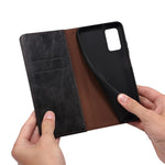 For Oppo A38 4G Slim-Fit Phone Case PU Leather Stand Wallet Shell Waxy Crazy Horse Texture Cover
