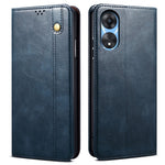 For Oppo A38 4G Slim-Fit Phone Case PU Leather Stand Wallet Shell Waxy Crazy Horse Texture Cover