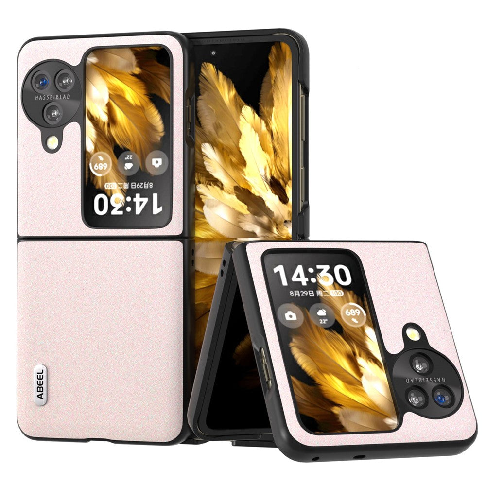 ABEEL For Oppo Find N3 Flip 5G Slim Fit Phone Case Glitter PU Leather + PC Protective Cover