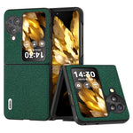 ABEEL För Oppo Find N3 Flip 5G mobilskal Äkta Koläder + PC Korsstruktur Reptåligt Skal
