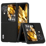 ABEEL For Oppo Find N3 Flip 5G PU Leather Coated PC Case Carbon Fiber Texture Protective Phone Cover