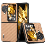 ABEEL For Oppo Find N3 Flip 5G PU Leather Coated PC Case Carbon Fiber Texture Protective Phone Cover