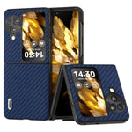 ABEEL For Oppo Find N3 Flip 5G PU Leather Coated PC Case Carbon Fiber Texture Protective Phone Cover