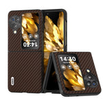 ABEEL For Oppo Find N3 Flip 5G PU Leather Coated PC Case Carbon Fiber Texture Protective Phone Cover