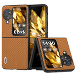 ABEEL For Oppo Find N3 Flip 5G PU Leather Coated PC Case Carbon Fiber Texture Protective Phone Cover