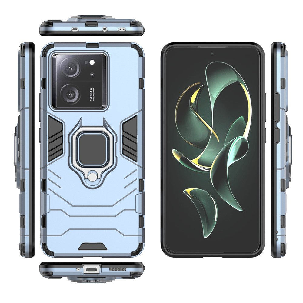 For Xiaomi Redmi K60 Ultra / 13T / 13T Pro Anti-drop Back Cover Ring Holder Kickstand PC+TPU Phone Case