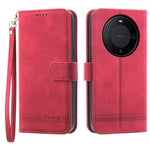 DIERFENG DF-03 PU Leather Stand Case for Huawei Mate 60 Pro , Lines Imprinted Phone Cover Wallet
