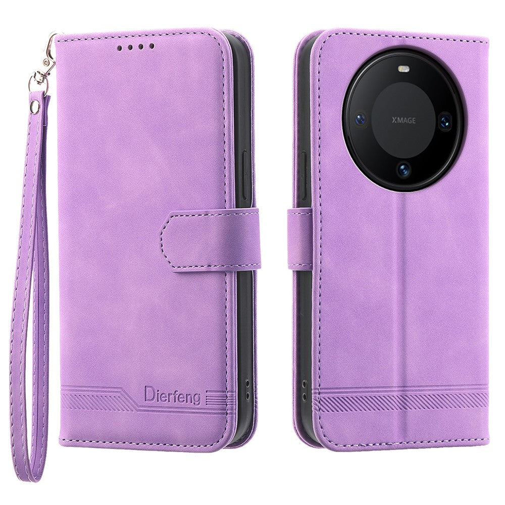 DIERFENG DF-03 For Huawei Mate 60 Slim-Fit PU Leather Stand Case Imprinted Phone Cover Wallet