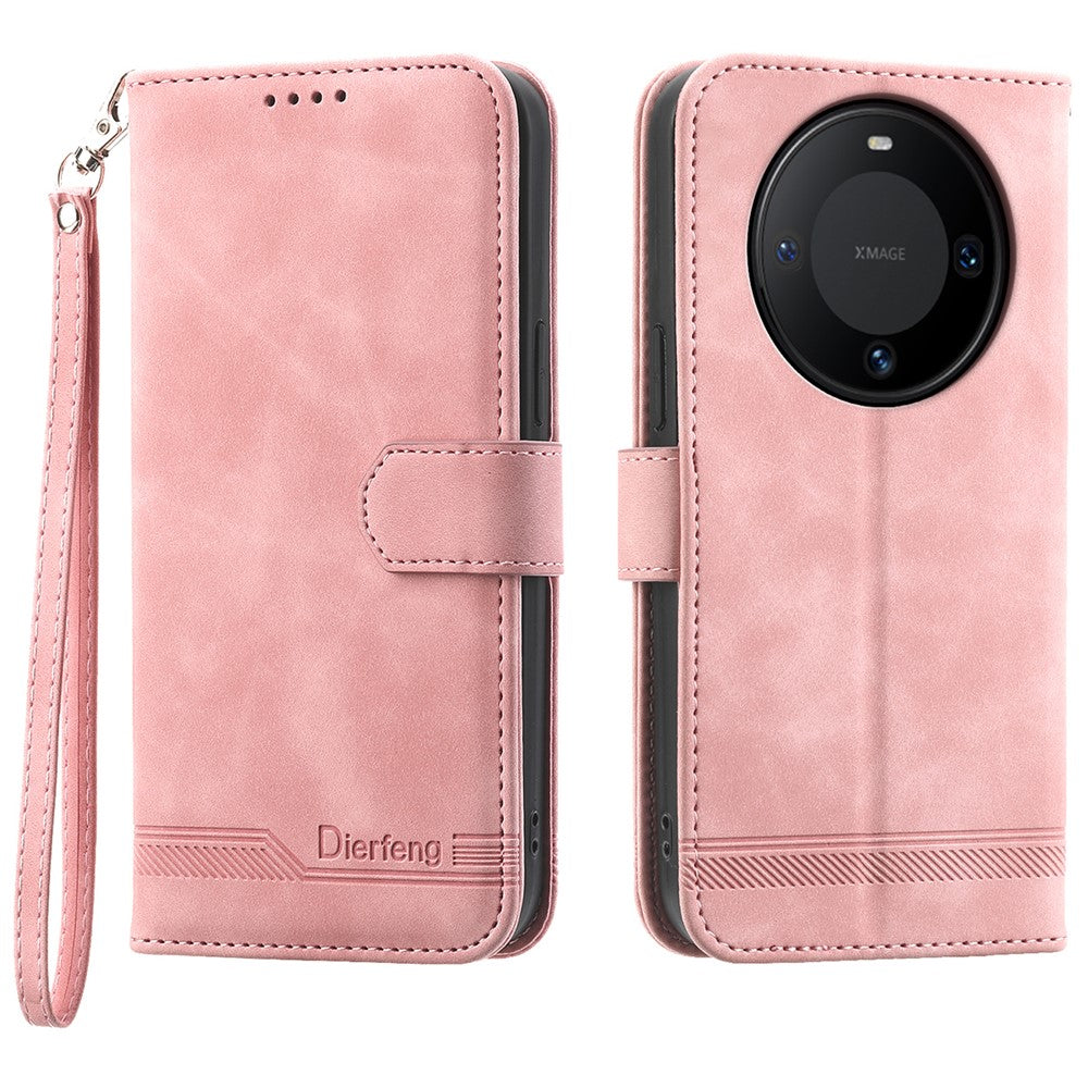 DIERFENG DF-03 For Huawei Mate 60 Slim-Fit PU Leather Stand Case Imprinted Phone Cover Wallet