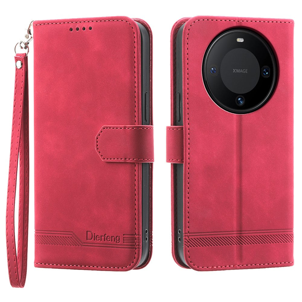 DIERFENG DF-03 For Huawei Mate 60 Slim-Fit PU Leather Stand Case Imprinted Phone Cover Wallet