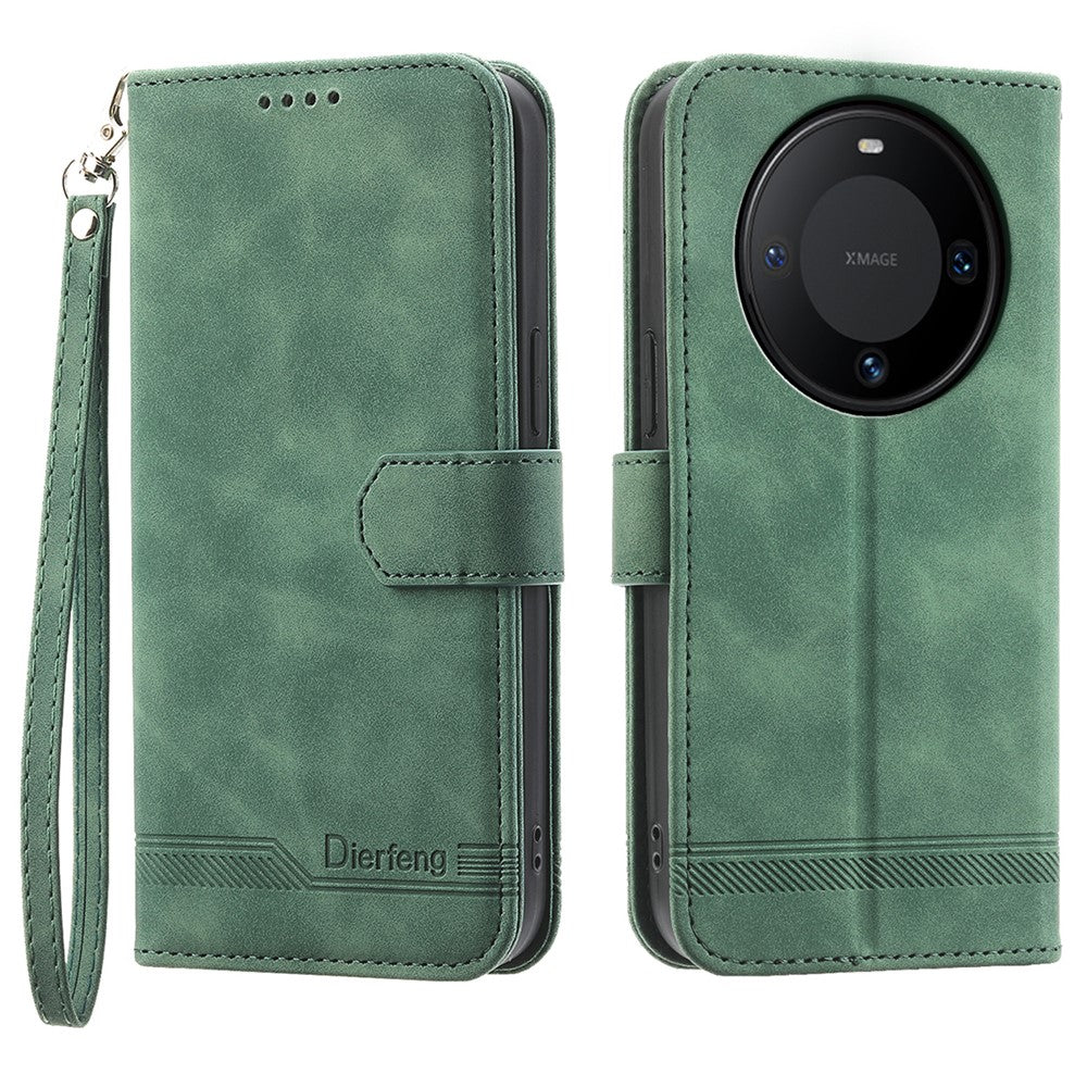 DIERFENG DF-03 For Huawei Mate 60 Slim-Fit PU Leather Stand Case Imprinted Phone Cover Wallet