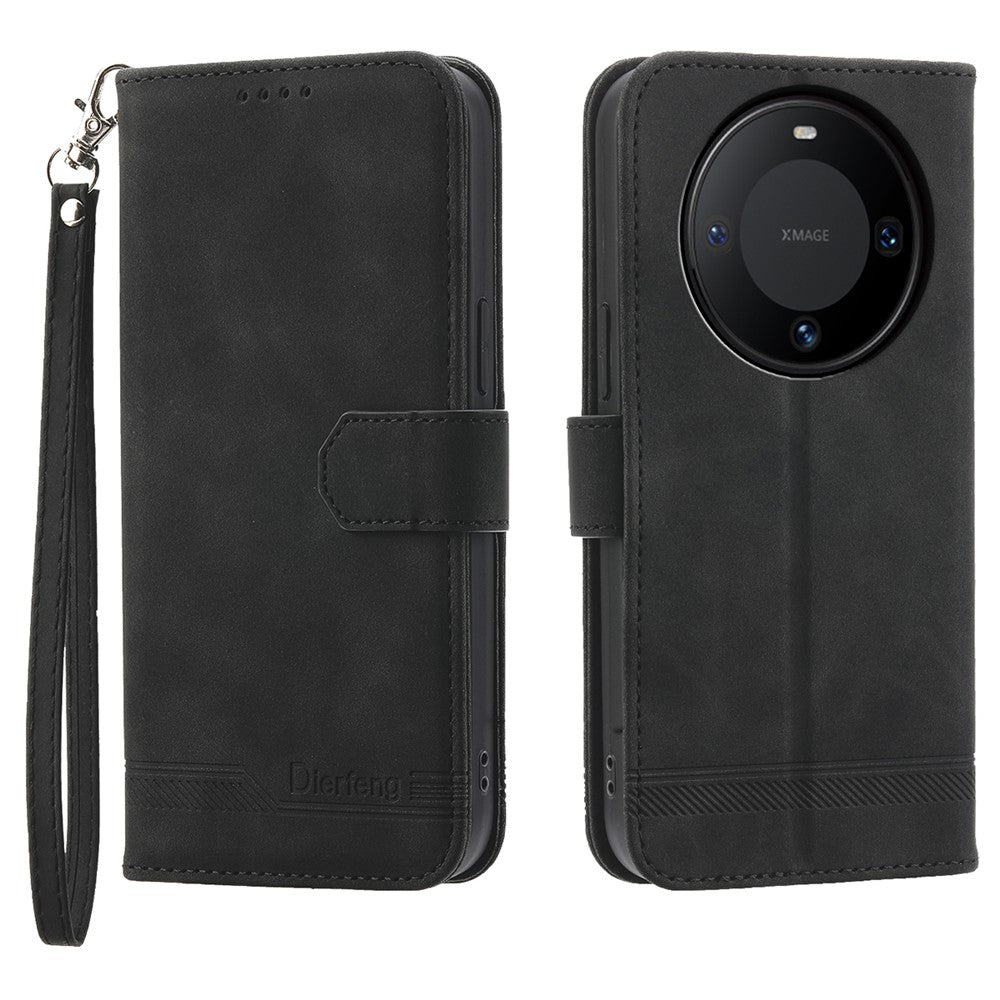 DIERFENG DF-03 For Huawei Mate 60 Slim-Fit PU Leather Stand Case Imprinted Phone Cover Wallet