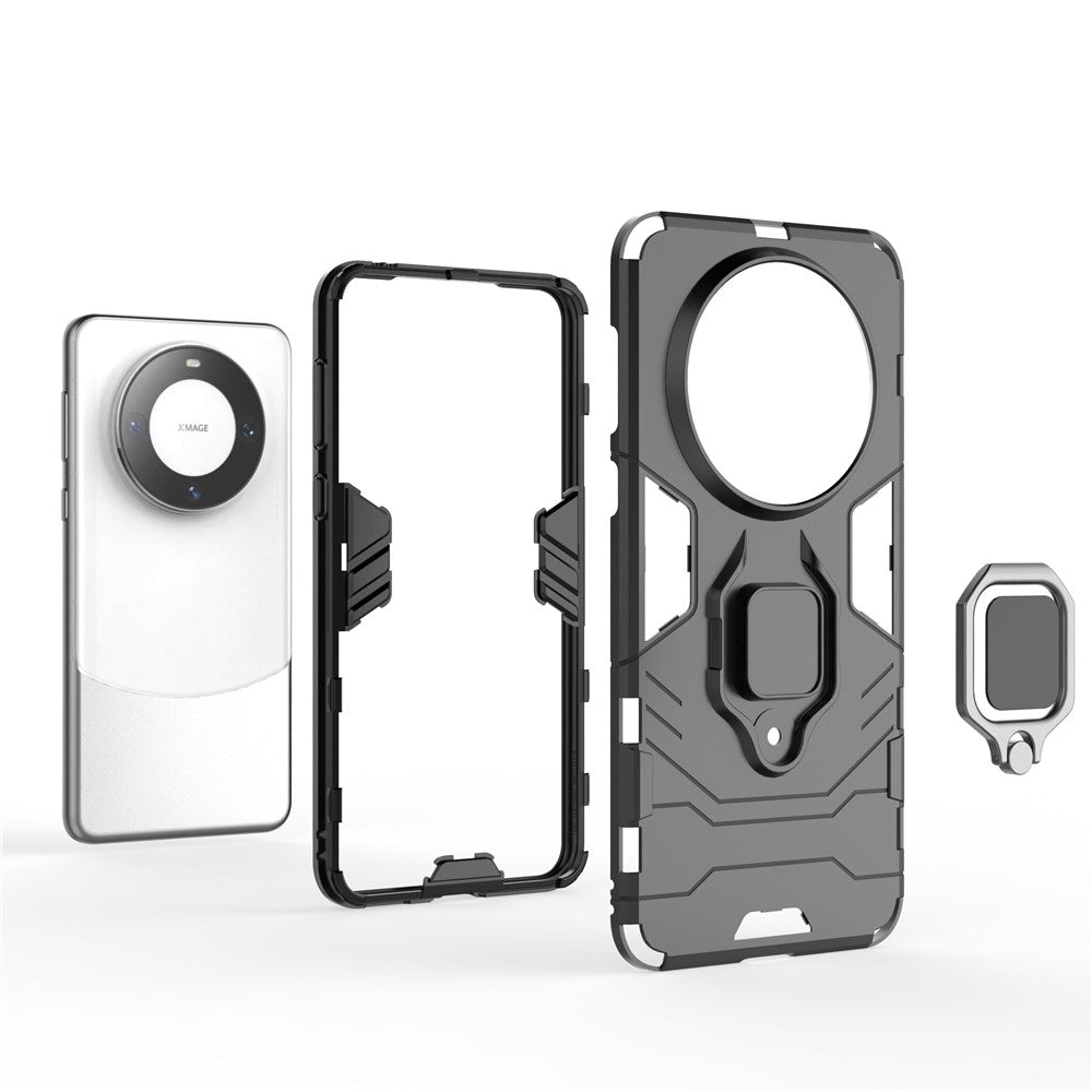 Huawei Mate 60 Pro TPU+PC Skyddsskal Ringhållare Stöd mobilskal
