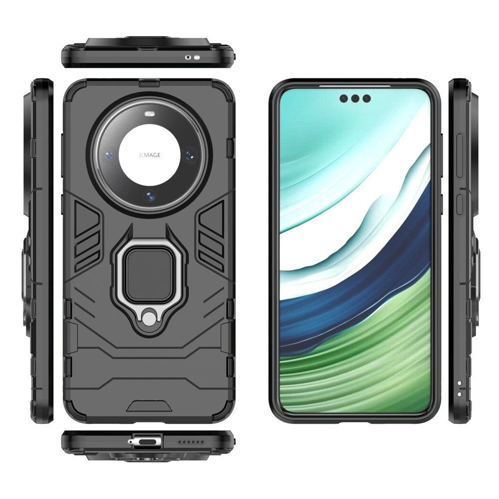 Huawei Mate 60 Pro TPU+PC Skyddsskal Ringhållare Stöd mobilskal